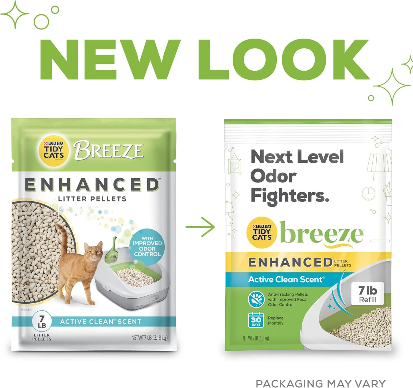 Purina Scented Litter Pellets, Breeze Enhanced Refill Litter Pellets in Recyclable Box - (4) 7 Lb. Bags