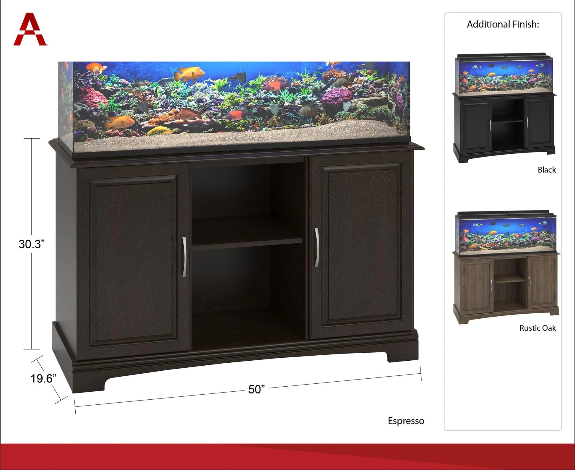 Alta Vista 50 - 75 Gallon Aquarium Stand, Espresso