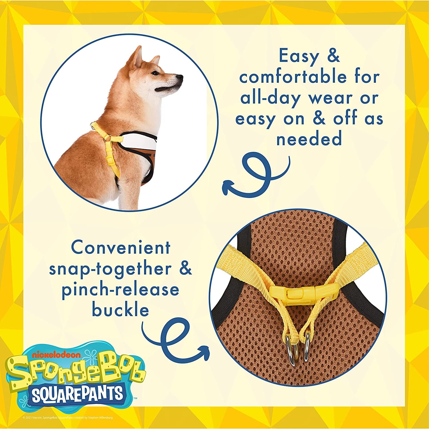 Spongebob Squarepants for Pets Dog Harness - Spongebob Dog Harness for Dogs, Patrick Dog Harness for Dog, Cute Dog Harness, Spongebob Squarepants Pets - Dog Vest Harness, Spongebob Pet Harness