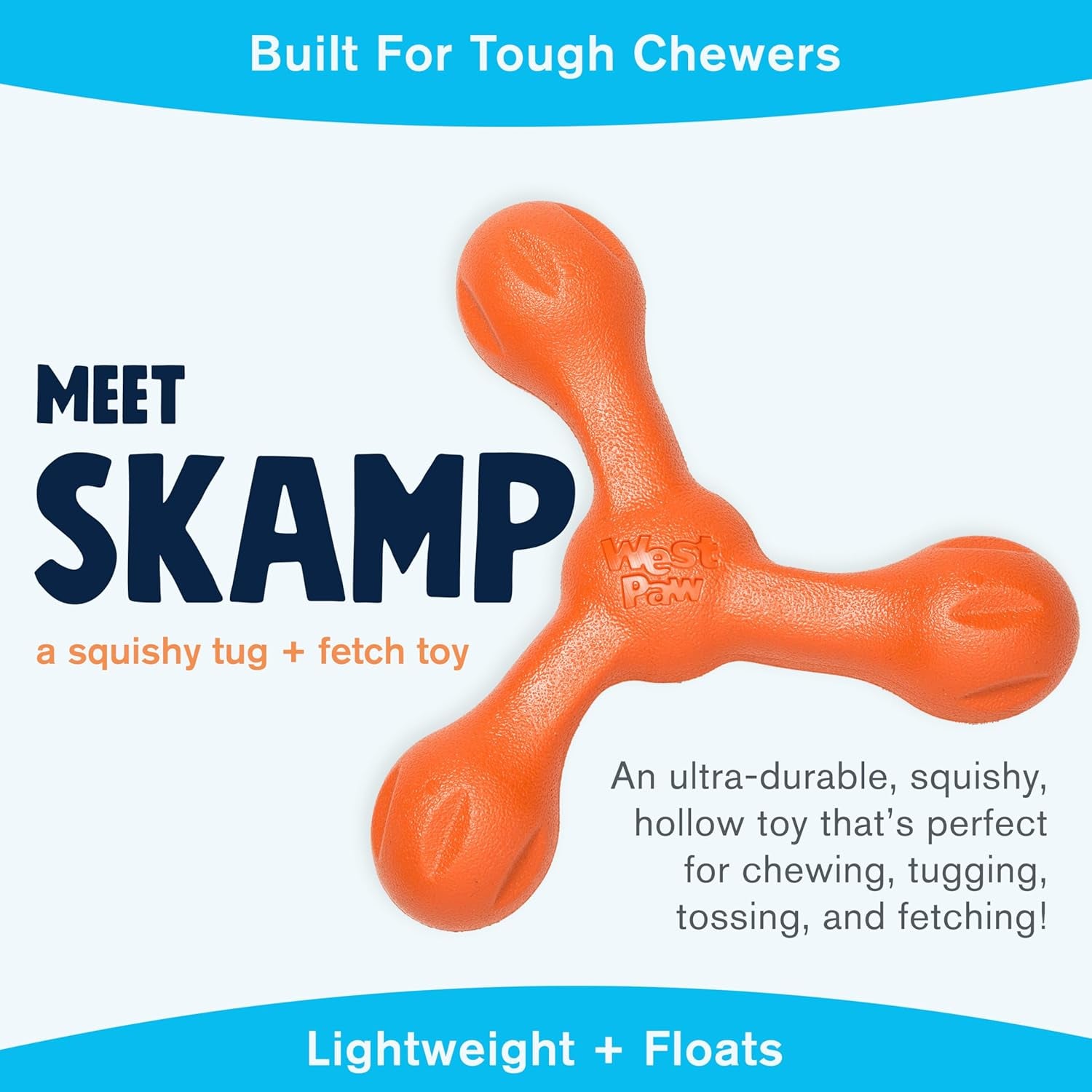 Zogoflex Air Skamp Tug-Of-War Stick Dog Chew Toy – Hollow, Squishy Interactive Toy for Dogs, Puppies – for Chewing, Catch, Carry, Fetch, Non-Toxic, Dishwasher Safe, Latex-Free, Made in USA